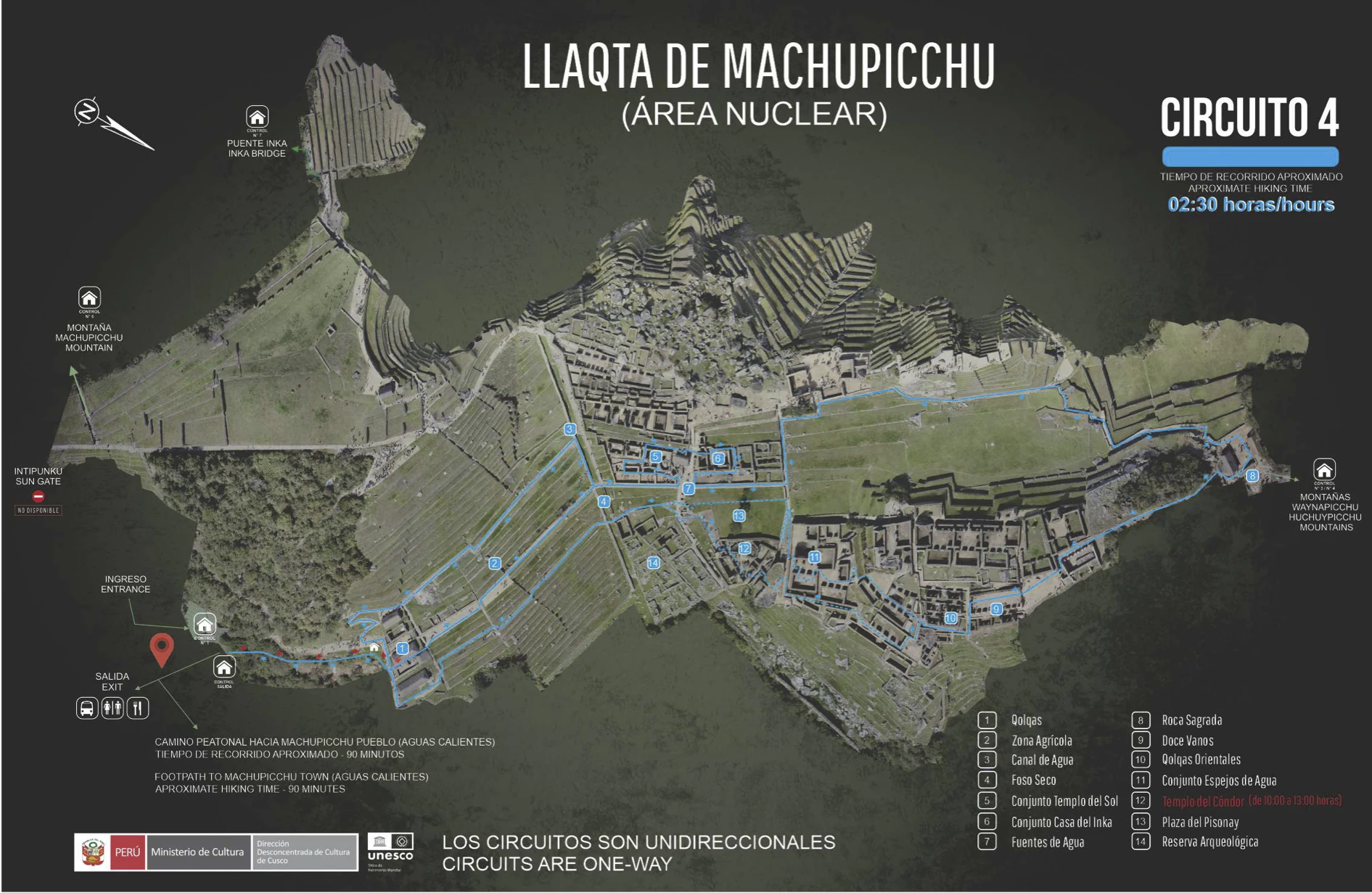 map of machu picchu circuit 4
