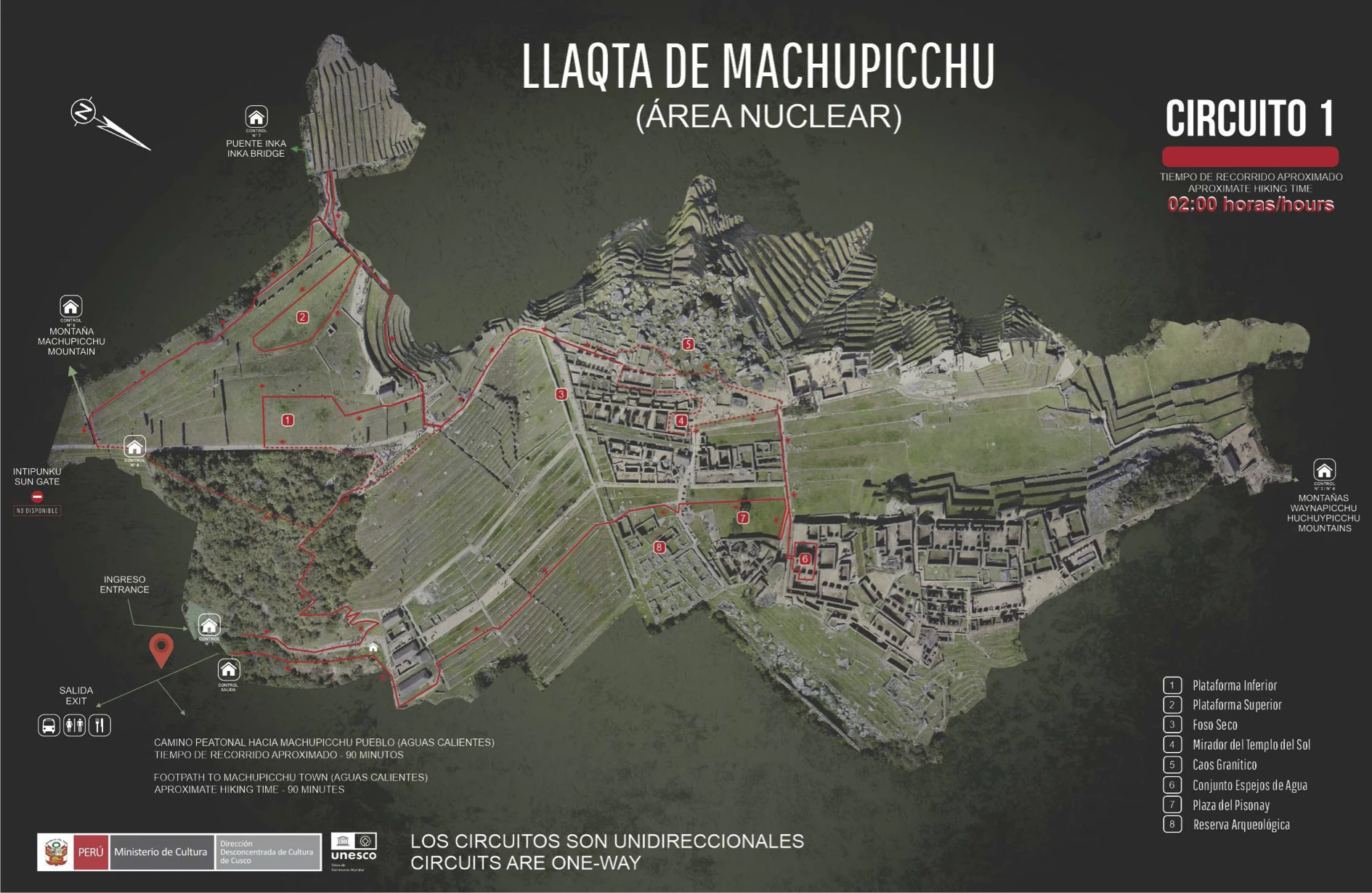 map of machu picchu circuit 1