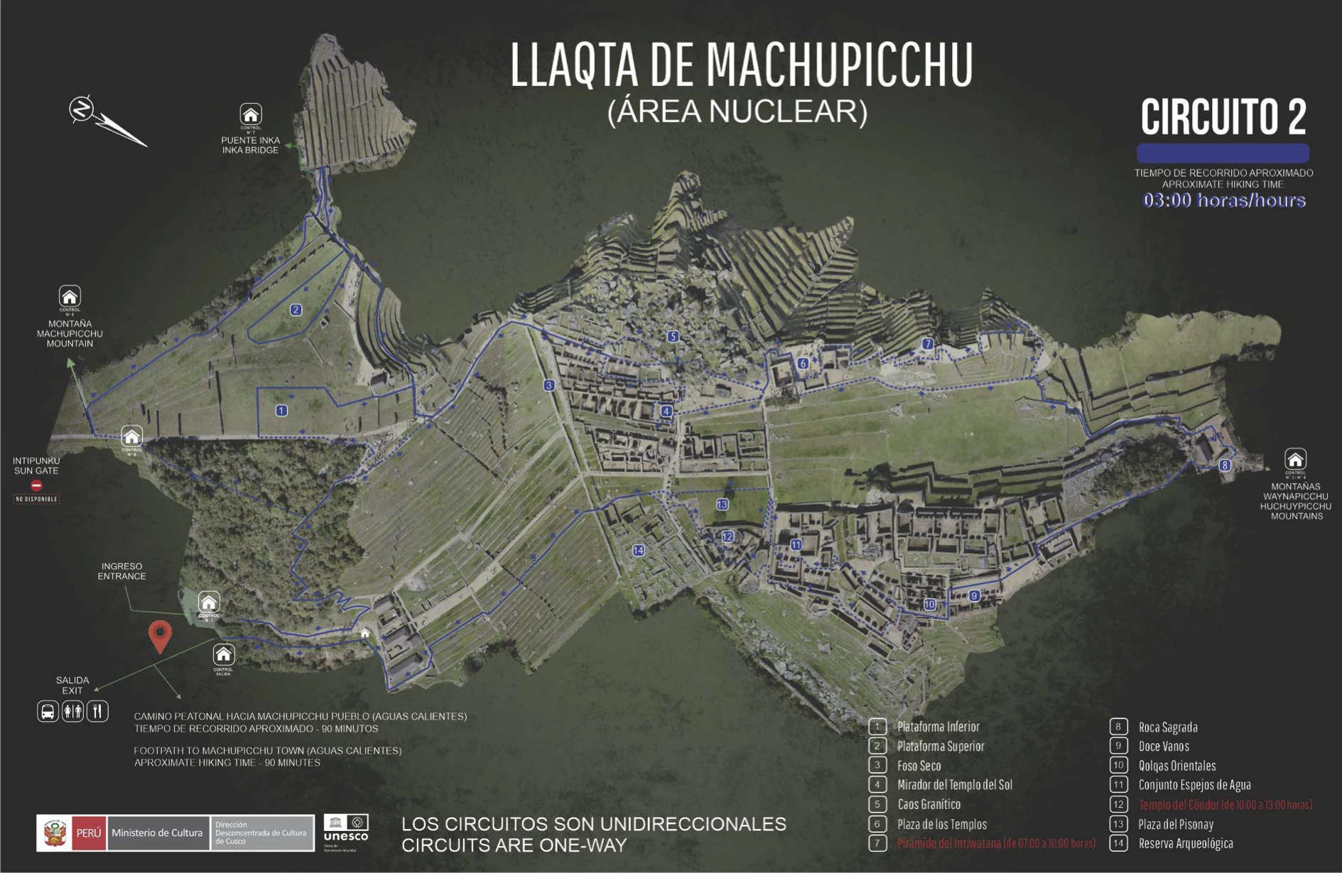 map of machu picchu circuit 2