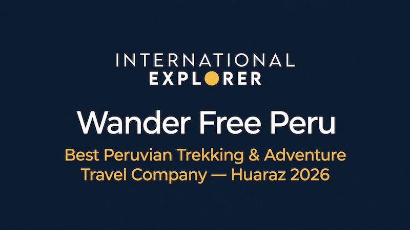 TripAdvisor travelers choice awards logo in black awarded to Wander Free Peru